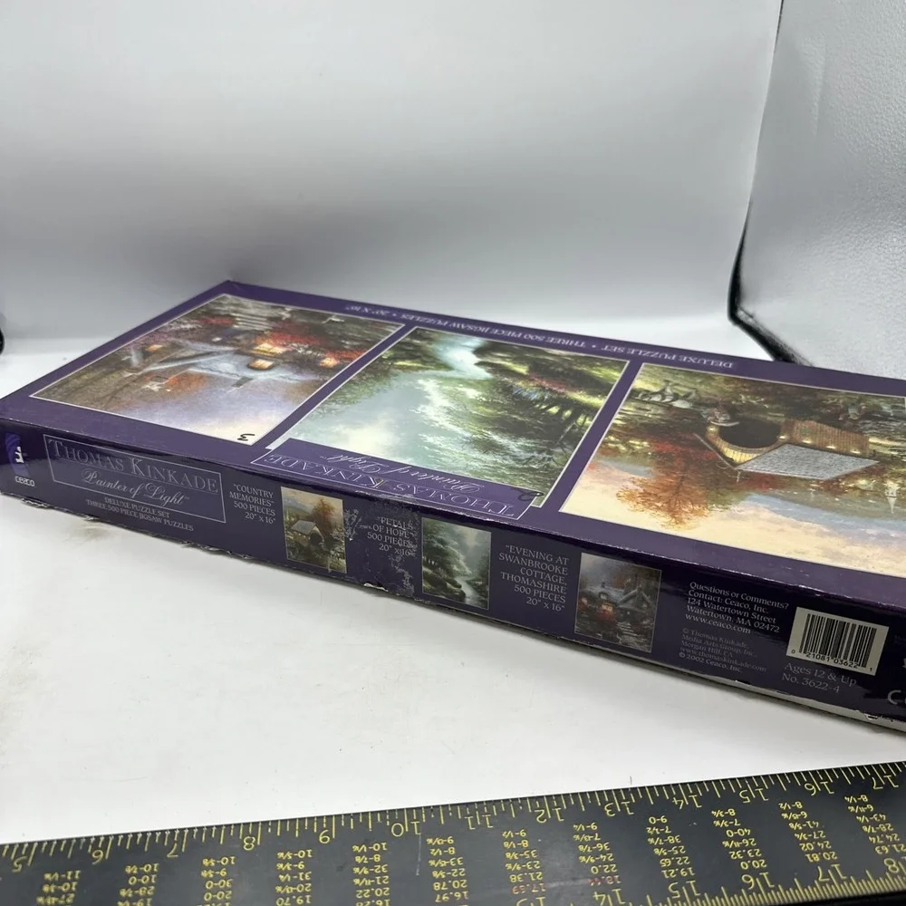 Thomas Kinkade Deluxe Puzzle Set of 3 Used‎ 500 Pieces 20